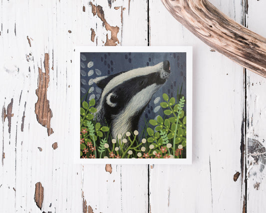 Badger - Fine Art Note Card - Greeting Cards