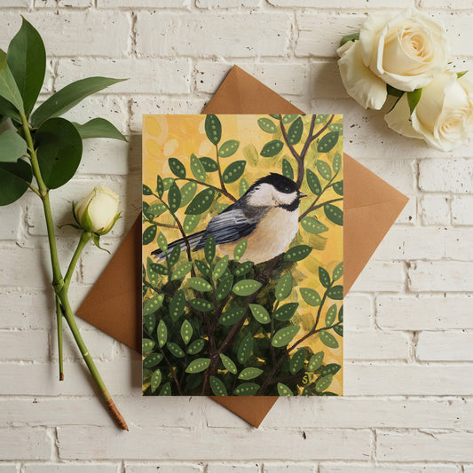 Chickadee Greeting Card - Fine Art Note Card