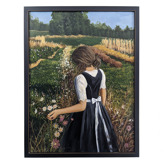 Field of Flowers - Original Acrylic Painting on Canvas (FRAMED)