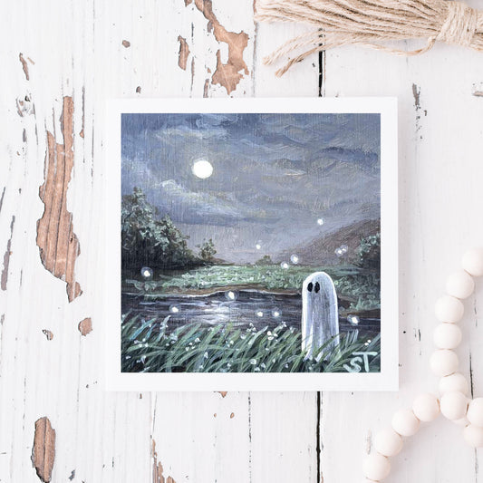 Ghost 4 - Riverside Fireflies - Fine Art Note Card