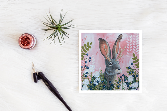 Jackalope Greeting Card - Non-Archival Fine Art Print - Note Card