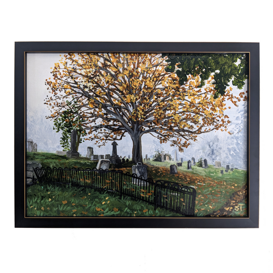 Lakeview (Cemetery)- Original Acrylic Painting on Wood Panel (FRAMED)