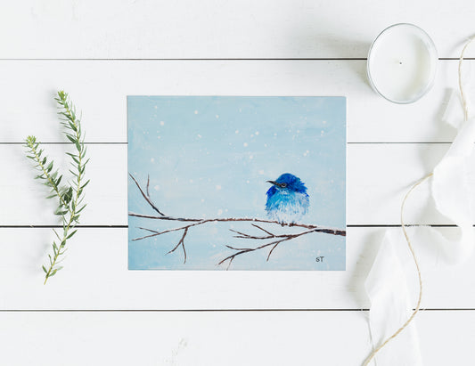 Mountain Bluebird Greeting Card - Non-Archival Fine Art Print - Note Card