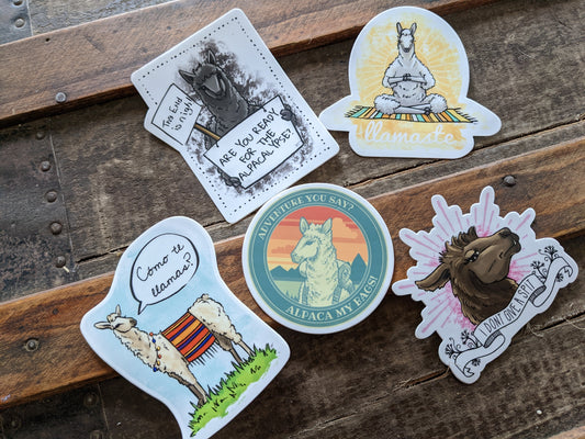 Alpaca & Llama Sticker Pack 2022 Edition - Decorative Decals (Set of 5)