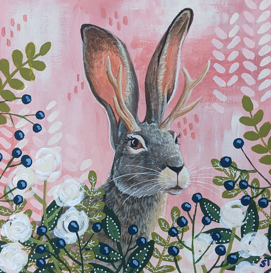 Jackalope Greeting Card - Fine Art Note Card