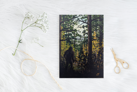 Sasquatch Greeting Card - Fine Art Note Card