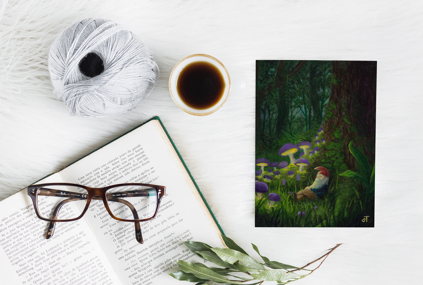 Sleeping Gnome Greeting Card - Fine Art Note Card