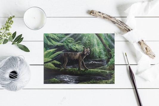 Thylacine Greeting Card - Non-Archival Fine Art Print - Note Card