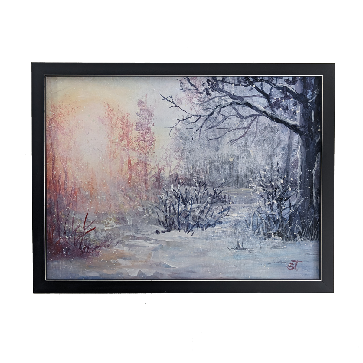 Winter Wonderland - Original Acrylic Painting on Wood Panel (FRAMED)