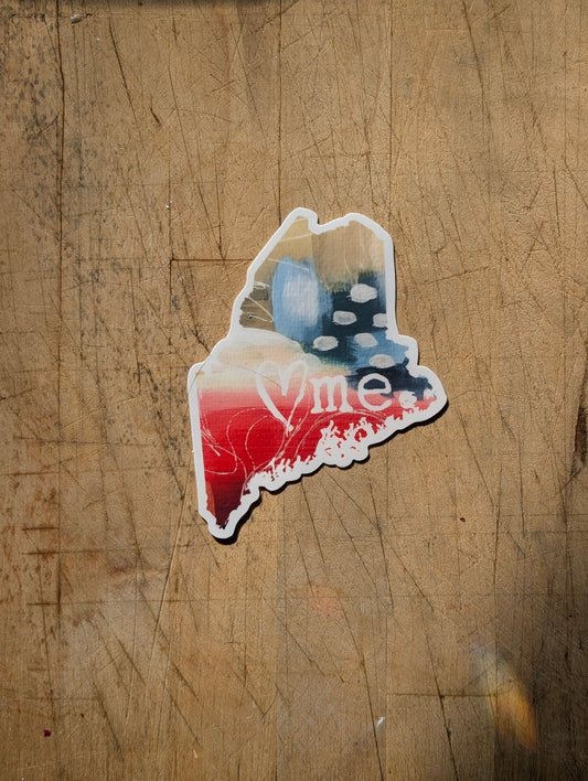 Heart Maine Abstract Sticker – Vinyl Decal