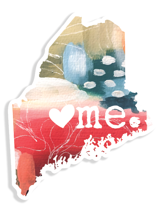 Heart Maine Abstract Sticker – Vinyl Decal