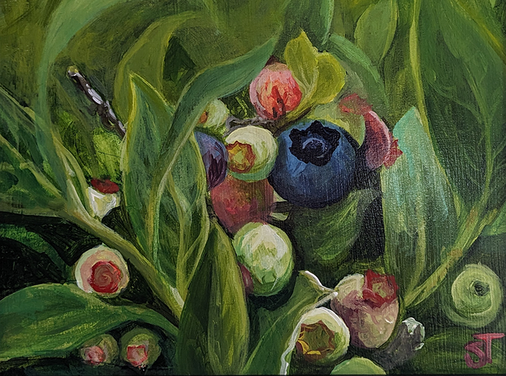 Cropped Snack break artwork as presented on prints and Greeting cards.