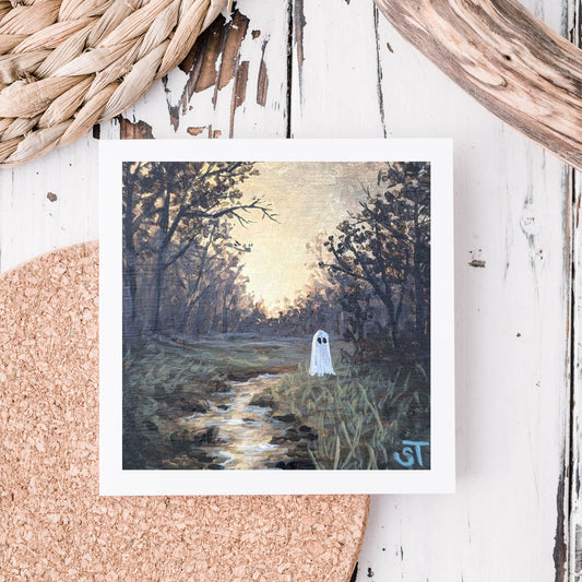 Ghost 2 - Sunset Stream - Fine Art Note Card