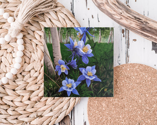 Wild Columbine Greeting Card - Fine Art Note Card