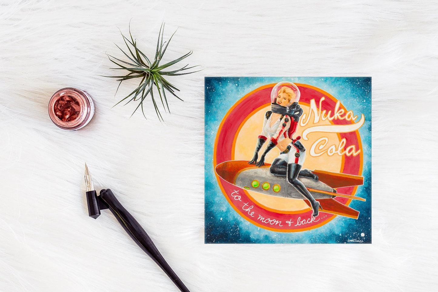 Nuka Cola Girl Greeting Card - Fine Art Note Card