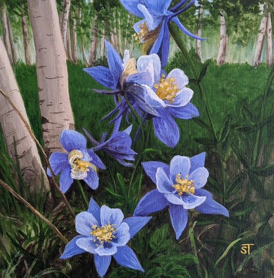 Wild Columbine Greeting Card - Fine Art Note Card