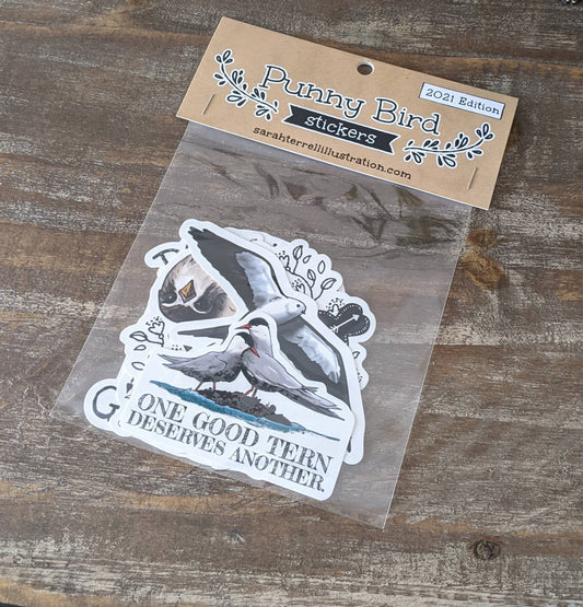 Bird Sticker Pack 2021 Edition - Collection of 5 Stickers featuring Hand Drawn Illustrations & Bird Puns - Decorative Decals (Set of 5)