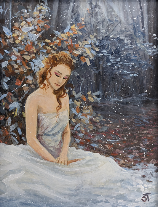 Autumn's End- Original Acrylic Painting on Wood Panel (FRAMED)