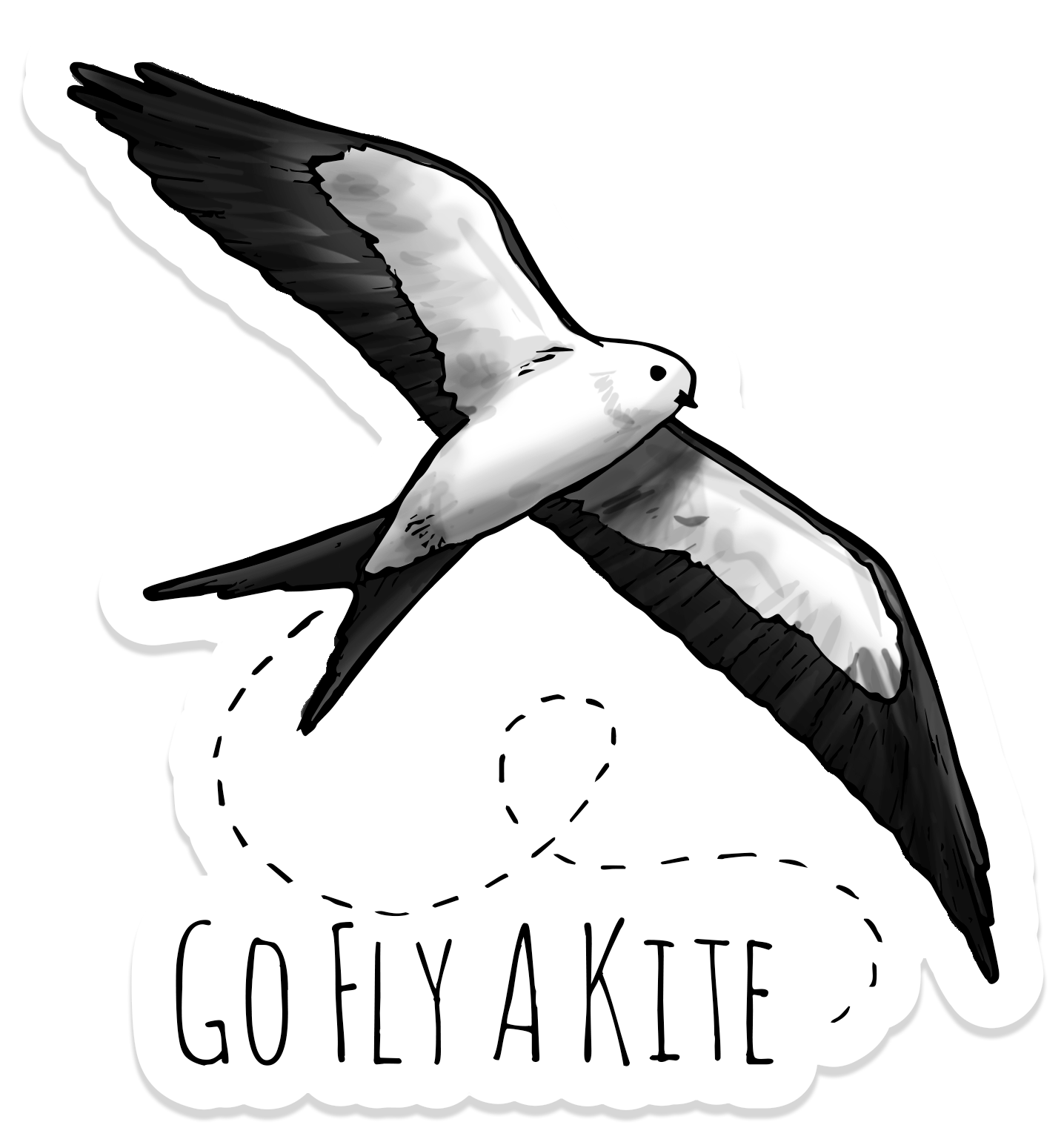 Go Fly a Kite Sticker - Decorative Decal