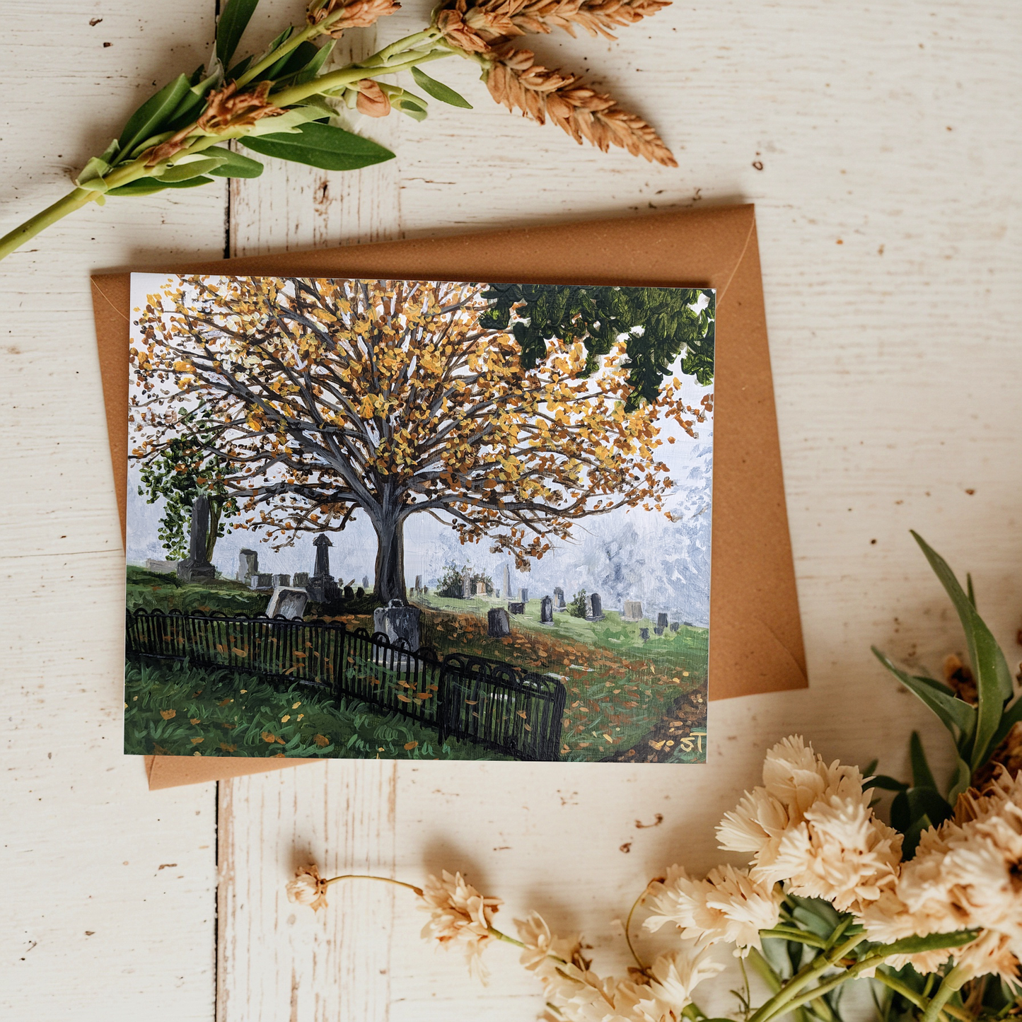 Lakeview Cemetery Greeting Card - Fine Art Note Card