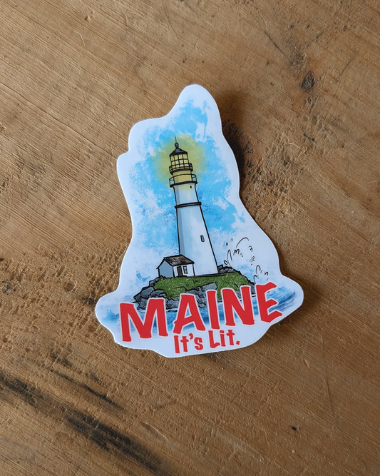 Maine It's Lit Sticker - Vinyl Decal