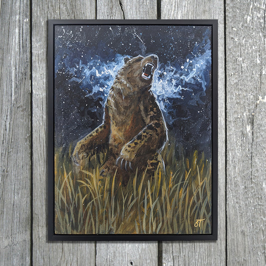 Nandi Bear - Original Acrylic Painting on Wood Panel (FRAMED)