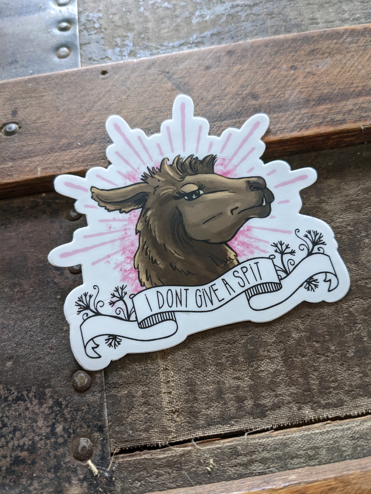 I Don't Give A Spit Sticker - Vinyl Decal