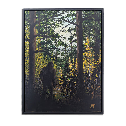 Sasquatch - Original Acrylic Painting on Wood Panel (FRAMED)