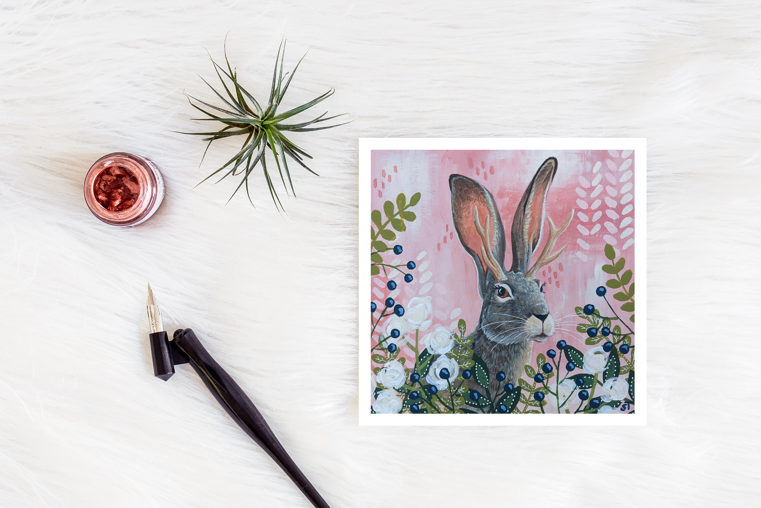 Jackalope Greeting Card - Fine Art Note Card – Sarah Terrell ...
