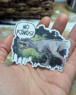 NO KINGS Tyrannosaurus Rex Sticker - Vinyl Decal