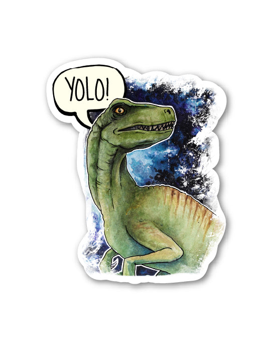 YOLO Velociraptor Sticker - Vinyl Decal
