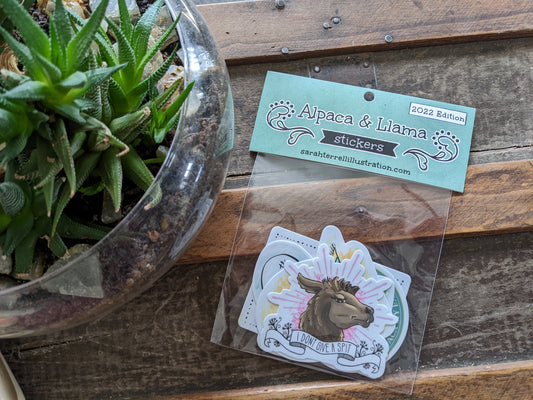 Alpaca & Llama Sticker Pack 2022 Edition - Decorative Decals (Set of 5)