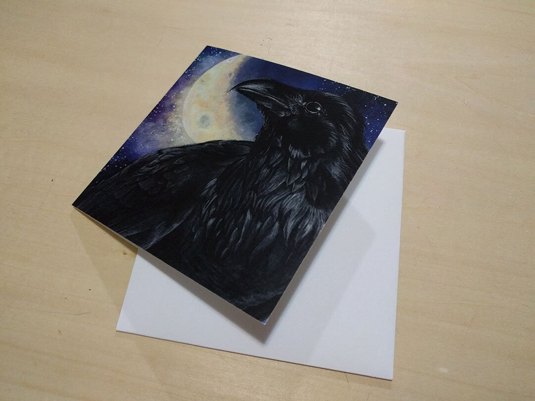 Raven Greeting Card - Non-Archival Fine Art Print -  Note Card