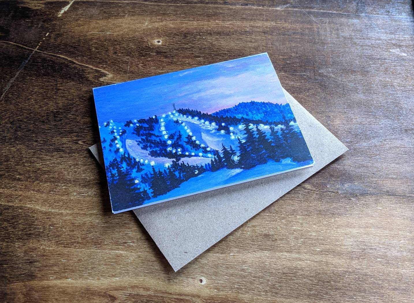 Bogus Basin Night Skiing Greeting Card - Non-Archival Fine Art Prints - Note Card